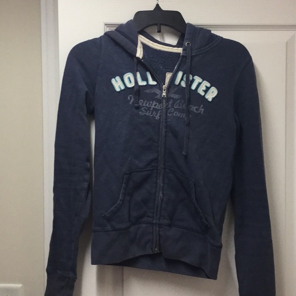 Hollister Tops - Hollister blue zip up hoodie